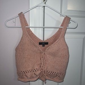 Lulus Cropped Crochet Shirt